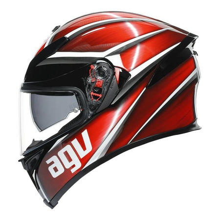 Kask integralny AGV K5 S TEMPEST RED czerwony czarny biały