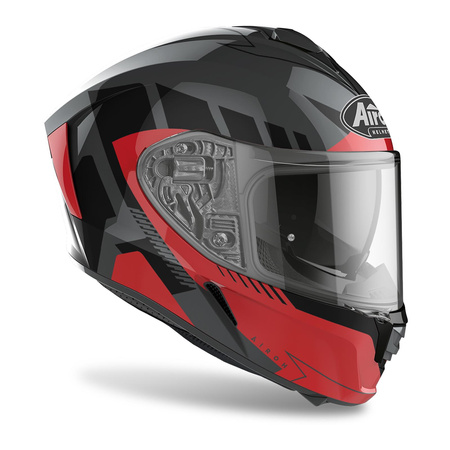 Kask integralny AIROH SPARK RISE RED GLOSS szary czerwony czarny