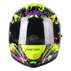 Kask integralny LAZER RAFALE SR CRAZY BLACK/MULTI czarny żółty fluo fioletowy czerwony niebieski zielony