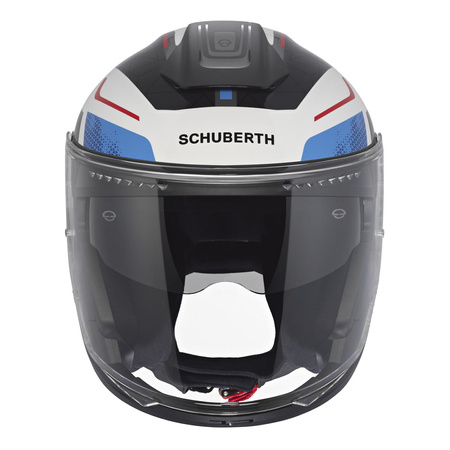 Kask otwarty SCHUBERTH J2 ECE SIGMA BLUE biały niebieski czerwony czarny