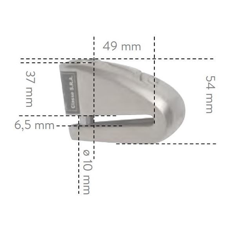 Blokada na tarczę hamulcową AUVRAY B-LOCK 10 INOX STEEL srebrny