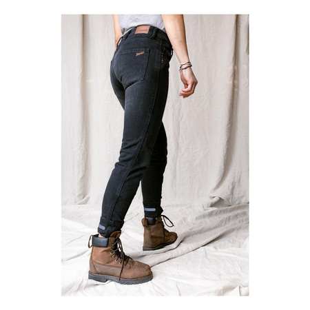 Jeansy motocyklowe damskie BROGER FLORIDA WASHED BLACK czarny
