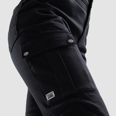 Jeansy motocyklowe damskie OZONE JANE LADY JOGGER FIT BLACK czarny