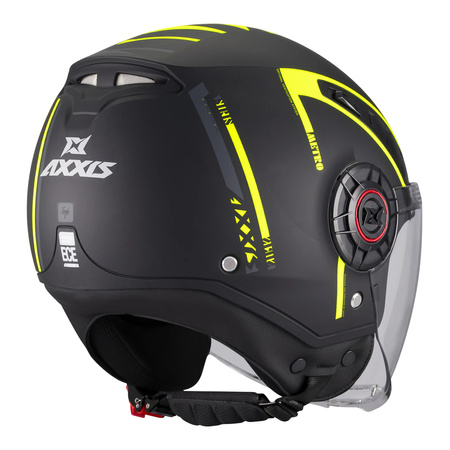 Kask otwarty AXXIS METRO S SIRIS B13 MATT czarny żółty fluo