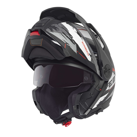 Kask szczękowy SCHUBERTH E2 ECE TRAIL GREY biały szary czerwony
