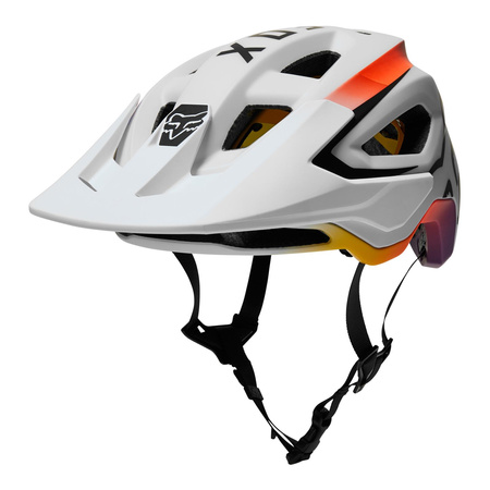 Kask rowerowy FOX SPEEDFRAME VNISH WHITE biały pomarańczowy