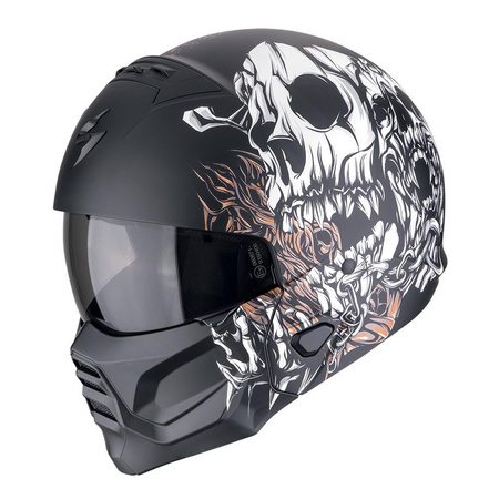 Kask otwarty SCORPION EXO-COMBAT II GENESIS BLACK/WHITE/GOLD czarny biały złoty
