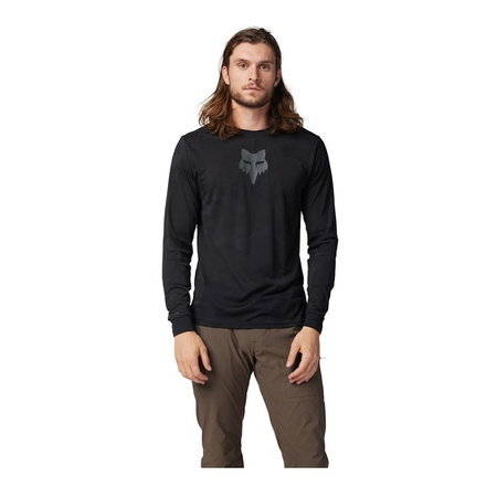 Koszulka rowerowa FOX RANGER Z DŁUGIM RĘKAWEM TRU DRI BLACK czarny