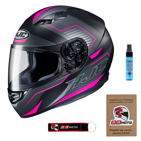Kask integralny HJC CS-15 TRION BLACK/PINK szary czarny różowy