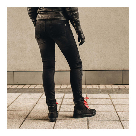 Jeansy motocyklowe damskie OZONE AGNESS II LADY BLUE granatowy niebieski