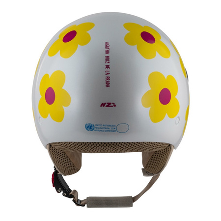 Kask otwarty NZI PASARELA MARGARITAS NARANJA Y ROSA biały czerwony żółty