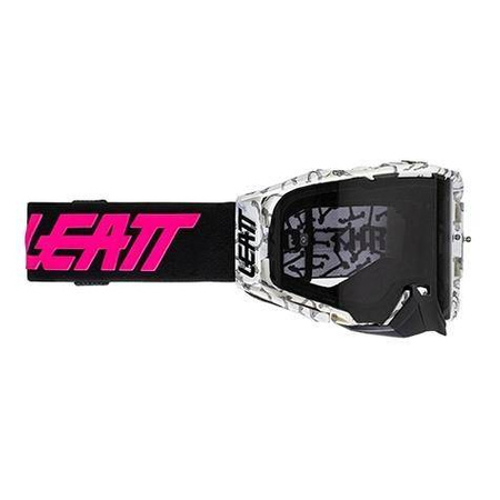 Gogle motocyklowe LEATT VELOCITY 6.5 LENS BONES SZYBA SMOKE biały czarny