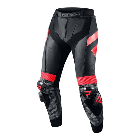 Kombinezon dwuczęściowy REBELHORN REBEL BLACK/FLO RED czarny czerwony fluo szary