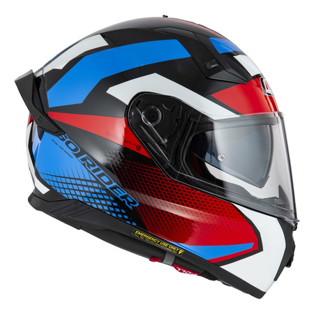 Kask integralny NZI GO RIDER STREAM DUO QUADRI BLACK RED BLUE czarny czerwony niebieski