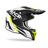 Kask cross AIROH STRYCKER RACR GLOSS czarny biały żółty fluo