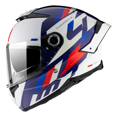 Kask integralny MT THUNDER 4 SV ERGO GLOSS PEARL BLUE biały niebieski czerwony
