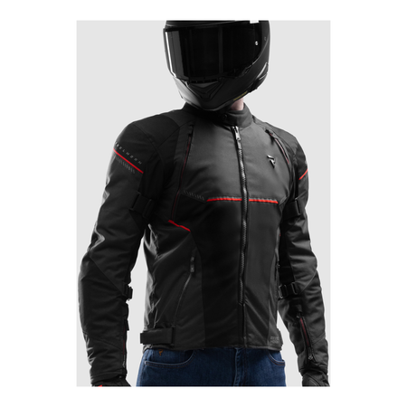Kurtka tekstylna REBELHORN SWIFT BLACK/DARK GREY/RED czarny szary czerwony