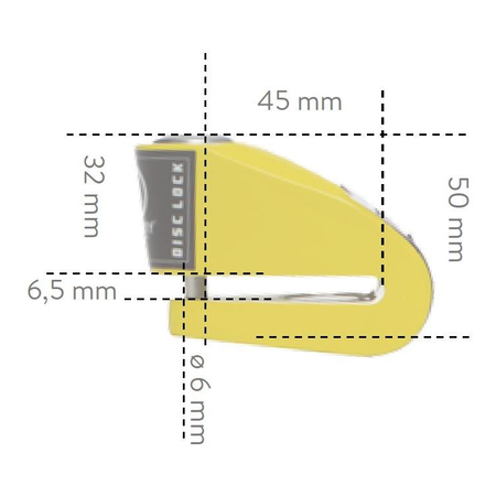 Blokada z alarmem na tarczę hamulcową AUVRAY B-LOCK 06 YELLOW/BLACK żółty czarny