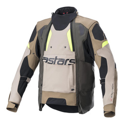 Kurtka tekstylna ALPINESTARS HALO DRYSTAR DARK KHAKI/SAND/FLUO YELLOW beżowy brązowy żółty fluo