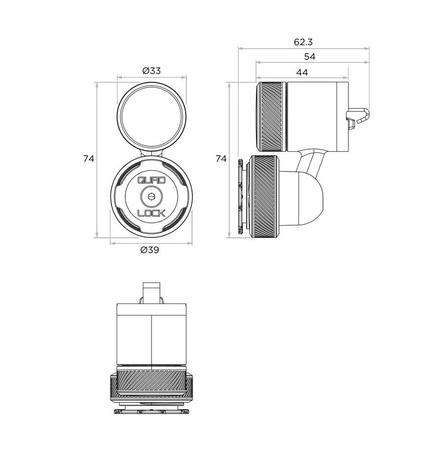Podstawa QUAD LOCK w kratkę wentylacyjną samochodu czarny