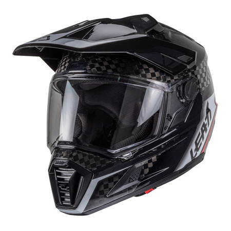 Kask cross z goglami LEATT KIT ADV 9.5 V25 CARBON czarny biały