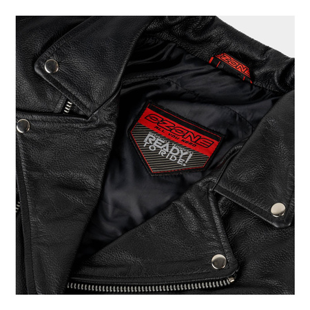 Kurtka skórzana motocyklowa ramoneska OZONE RAMONES czarna