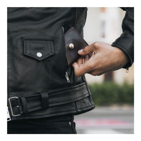 Kurtka skórzana motocyklowa ramoneska OZONE RAMONES czarna