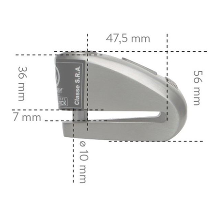 Blokada na tarczę hamulcową AUVRAY DK10 STEEL szary czarny