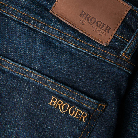 Jeansy motocyklowe damskie BROGER CALIFORNIA RAW NAVY granatowy