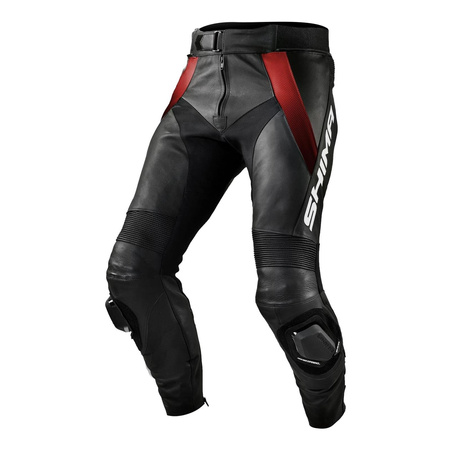 Spodnie skórzane SHIMA STR RED czarny czerwony
