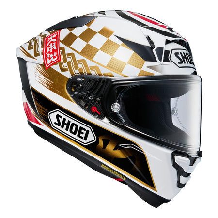 Kask integralny SHOEI X-SPR PRO MARQUEZ MOTEGI 4 TC-1 biały czarny czerwony złoty