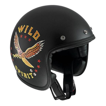 Kask otwarty AGV OLD-JACK OJ3 BLACK/YELLOW/RED czarny żółty czerwony brązowy