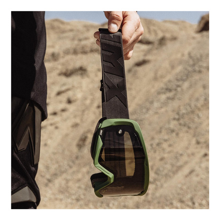 Gogle motocyklowe IMX ENDURANCE FLIP GREEN MATT/BLACK SZYBA DARK SMOKE + CLEAR zielony czarny