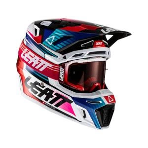 Kask cross LEATT MOTO 8.5 V22 ROYAL (+GOGLE VELOCITY 5.5) niebieski biały czerwony czarny różowy