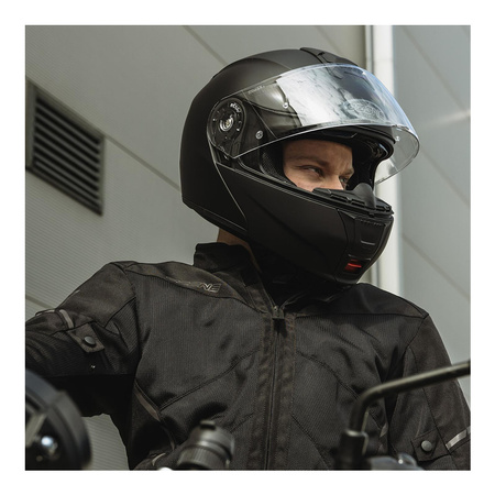 Kask szczękowy OZONE FP-01 PINLOCK READY BLACK czarny mat