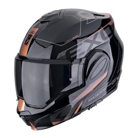 Kask szczękowy SCORPION EXO-TECH EVO TRAVELLER BLACK/COPPER czarny złoty