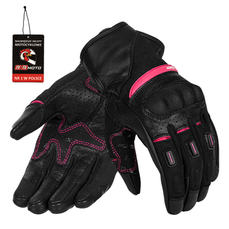 Rękawice miejskie damskie SECA AXIS MESH II LADY FUCHSIA czarny różowy