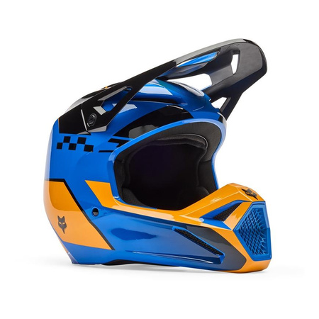 Kask cross FOX V1 COLLECT BLUE niebieski pomarańczowy