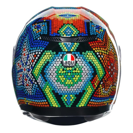 Kask integralny AGV K3 ROSSI WINTER TEST 2018 czerwony niebieski zielony czarny