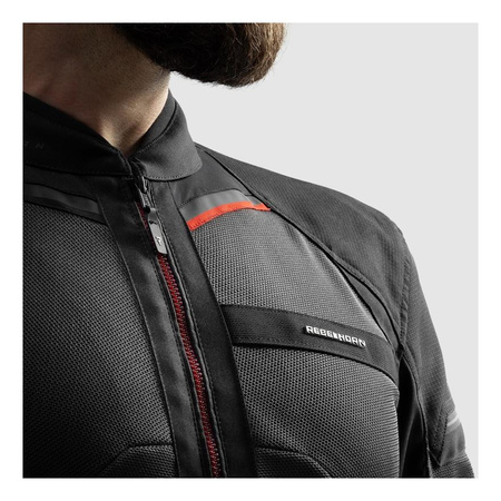 Kurtka tekstylna REBELHORN SCANDAL 3 DARK GREY/BLACK/RED szary czarny czerwony