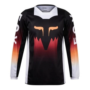 Bluza cross dziecięca FOX JUNIOR 180 FLORA BLACK czarny pomarańczowy