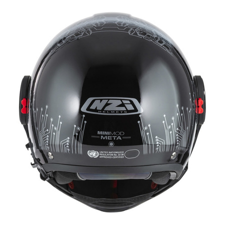 Kask szczękowy NZI MINIMOD META BLACK SILVER czarny srebrny