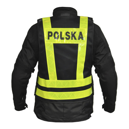 Kamizelka odblaskowa OZONE POLSKA BLACK/FLUO YELLOW czarny żółty fluo