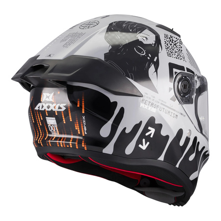 Kask integralny AXXIS FENIX CYBERPUNK C4 GLOSS szary czarny