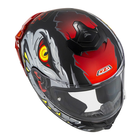 Kask integralny NZI TRENDY 3 RAPTOR BLACK GREY RED MATT czarny szary czerwony