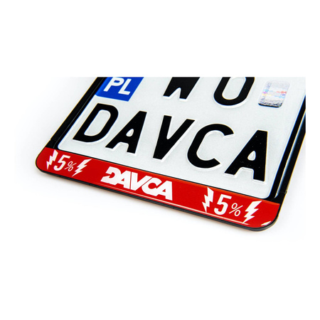 Ramka tablicy rejestracyjnej DAVCA czarny czerwony biały