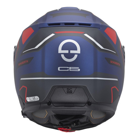 Kask szczękowy SCHUBERTH C5 ECE OMEGA BLUE niebieski czerwony czarny biały