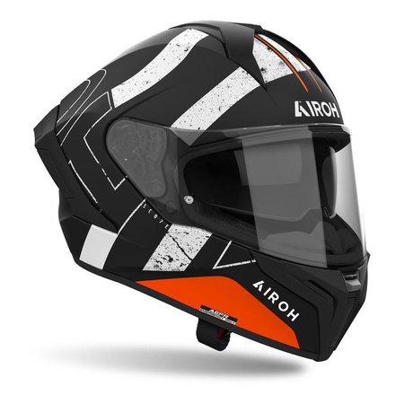 Kask integralny AIROH MATRYX SCOPE ORANGE MATT czarny pomarańczowy biały