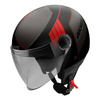 Kask otwarty AXXIS SQUARE CONVEX GLOSS RED czarny grafitowy czerwony
