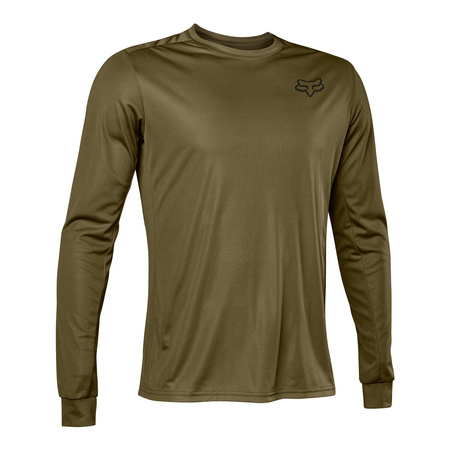 Koszulka rowerowa FOX RANGER Z DŁUGIM RĘKAWEM FONT OLIVE GREEN zielony